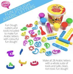Fun Dough Arabic Alphabet Cutters & Playdough Bucket