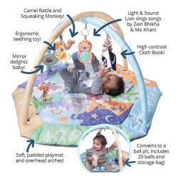 5 in 1 Islamic Baby Activity, Sensory & Sound Playgym & Ball Pit by Desi Doll UK